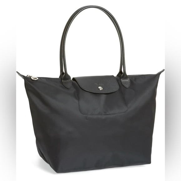 Longchamp Handbags - Longchamp Black Nylon Le Pliage Large Tote